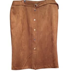 Marc New York Supper Soft Rust Faux Suede Leather Skirt. 18